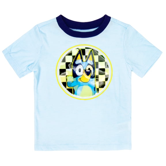 Bluey Checkerboard Lenticular Toddler Boy's T-Shirt-Toddler 2T