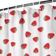 thumbnail image 4 of Strawberry Shower Curtain Waterproof 72x84 Inch Sweet Red Berries & Flowers Decor for Dorms & Apartments, 4 of 5