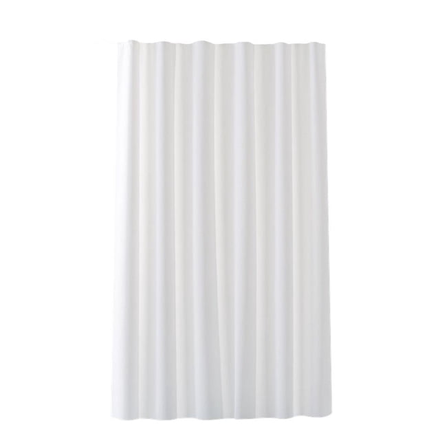 Ounissouiy Cortina de ducha gruesa de Color sólido, tela de poliéster impermeable, revestimiento de cortina de baño con ganchos, cortina de ducha de Juegos de accesorios de baño Blanco