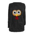 thumbnail image 4 of Lovskoo Fuzzy Fleece Pullover Tops for Women Winter Warm Printed Long Sleeve with Pocket Solid Color Warm Top Black, 4 of 5