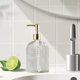 thumbnail image 4 of Botellas Dispensadoras De Vidrio 1 unidad Dispensador de jabón líquido de vidrio blanco de 300 g, envase recargable para loción de baño con bomba para gel de ducha y champú (500 ml) Rkxzt, 4 of 8