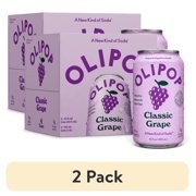 (2 pack) OLIPOP Prebiotic Soda, Classic Grape, 12 fl oz, 4 Pack, Pantry Packs
