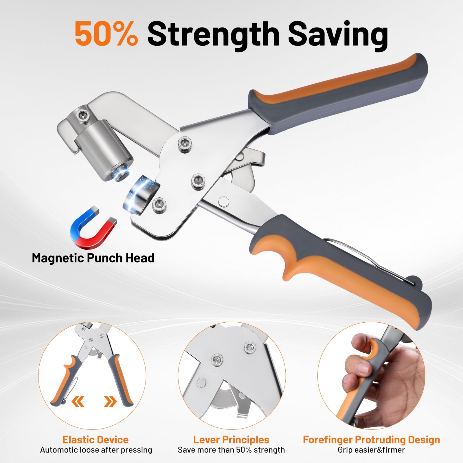 SPBTAR Grommet Tool Kit, 3/8 inch Grommet Kit with 500pcs Grommets Eyelet Plier Set, Handheld Eyelet Hole Punch Pliers Grommet Press Kits for Fabric Tarps Leather