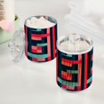 thumbnail image 2 of Yayeee 2 Pack Qtip Holder Bathroom Cotton Swab Canister with Lid Clear Dispenser Set, Navy Blue Stripes, 2 of 6