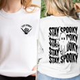 thumbnail image 1 of Stay Spooky Skeleton Hand Halloween sudadera para mujer, Harajuku Pullover, Sudadera con capucha divertida, Sudadera de cuello redondo, abrigos de manga larga, 1 of 4