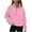 Pink, variant on WREESH Women Quarter Zip Cropped Hoodie Oversized Fleece Pullover Winter 2025 Outfits Comfy Casual High Neck Sweatshirt Fall Clothes