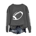 thumbnail image 2 of YVNAURA Sunday Funday Football Sweatshirt for Women Funny Graphic Print Pullover Long Sleeve Crewneck Casual Loose Top for Game Day Tailgate Stadium, Grey,M, 2 of 6