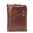 thumbnail image 6 of Men's 100% Cowhide Leather Zipper Wallet RFID Blocking Card Holder Coin Purse, 6 of 12