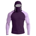 thumbnail image 2 of Dresfit Mens Sun Shirt Cooling Hooded Fishing Shirts 2026 Summer Long Sleeve Outdoor Pullover Sun Protection Big and Tall Workout Hoodies with Face Mask Purple 2XL, 2 of 9