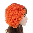 thumbnail image 4 of MSJUHEG Headband Hats for Women Baseball Cap Women Flower Cancer Chemo Hat Beanie Scarf Turban Head Wrap Cap Headband Or Hats for Men Fascinators Hats for Women Polyester 1PC Hat Orange One Size, 4 of 7