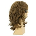 thumbnail image 5 of California 70s 80s Rocker Wig Men Women Long Curly Dark Brown Halloween Costume Anime Wig, 5 of 5