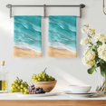 thumbnail image 3 of Teal Coastal Beach Kitchen Towels Set of 2, Summer Nautical Ocean Beige Seaside Absorbent Dish Towels for Kitchen, Microfiber Hand Towel, Quick Drying Tea Towel for Cleaning Decorative Dishcloths, 3 of 7