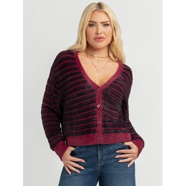 Jessica Simpson Women's Dionne Eyelash Cardigan Sweater, Midweight, Sizes XS-XL