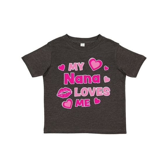 Inktastic Valentine's Day My Nana Loves Me Hearts and Lips Boys or Girls Toddler T-Shirt