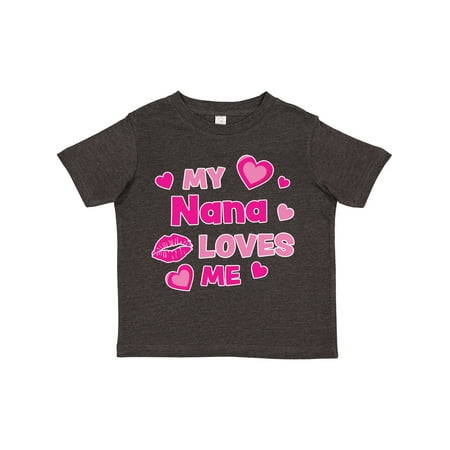 

Inktastic Valentine s Day My Nana Loves Me Hearts and Lips Gift Toddler Boy or Toddler Girl T-Shirt