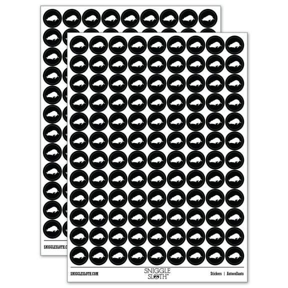 Mole Solid 200 Round Stickers - Black - Gloss Finish - 0.50" Size