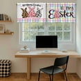 thumbnail image 5 of Easter Tier Curtains 36 Inch Length, Spring Leopard Prints Colorful Bunny Eggs Striped Cafe Short Curtains for Bathroom Over Sink, Small Kitchen Curtain Light Filtering Drapes 2 Panels 27.5"Wx36"L, 5 of 8