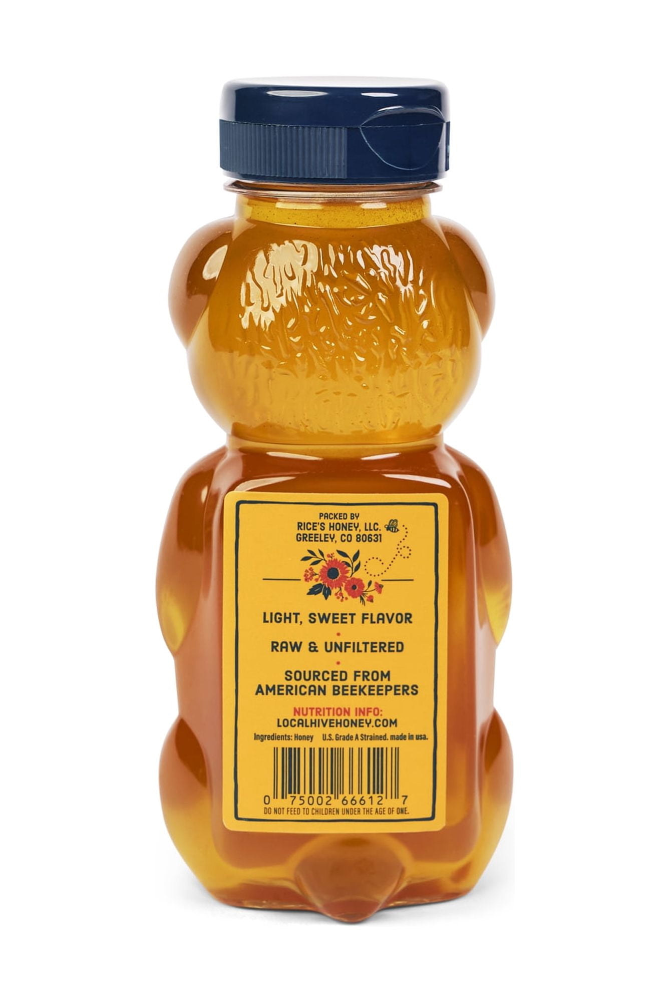hone19830308 商品 Local Hive 100% US Honey Bear Bottle, Raw & Unfiltered, Squeeze