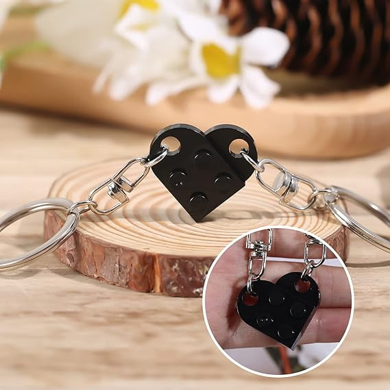 Heart Key Ring Set 2 Pieces Key Ring Heart for Two Heart Keychain Couple Keyrings Valentine s Day Gift for Girlfriend Boyfriend Walmart
