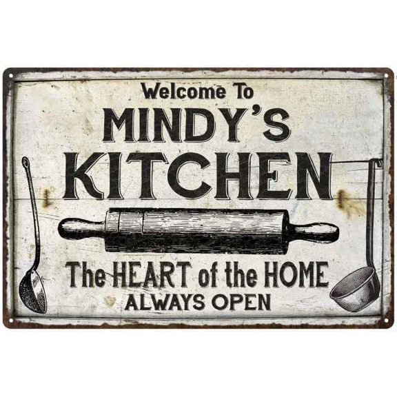 MINDY'S Kitchen Farmhouse Sign 8 x 12 High Gloss Metal 208120033476