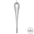 thumbnail image 3 of Vickerman 15.75" Silver Matte Glitter Drop Christmas Ornament, Pack of 2, 3 of 3