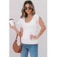 thumbnail image 4 of Women's White Eyelet Ruffle Sleeve Slim Fitted Top - Chic Summer Blouse - [ZhiHiMeRi] | (US 20-22)2XL, 4 of 12
