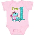 thumbnail image 3 of Inktastic Blue and Pink Baby Dragon First Birthday Boys or Girls Baby Bodysuit, 3 of 5