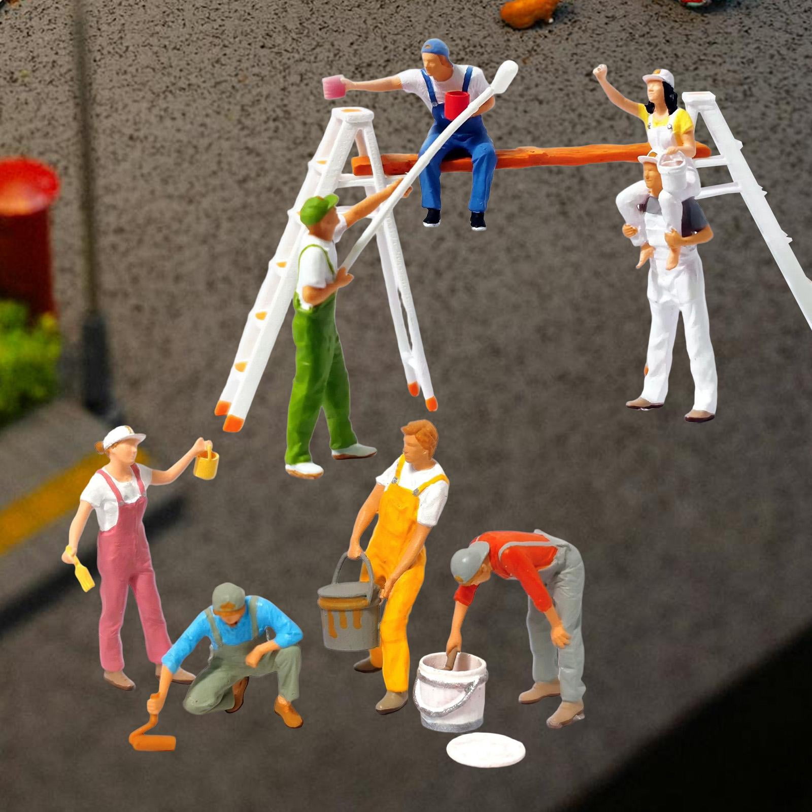 LeeQinersw Miniature Figures Model Characters Miniature Workers Painters Hand-Painted Resin 1 87