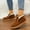 Brown, variant on JUSLIO Boots for Women Warm Fleece Fashion Casual Slip On Womens Snow Boots Comfort Solid Color Fleece Womens Boots