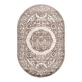 thumbnail image 2 of Unique Loom Hermitage Collection Area Rug - Malachite (5' 3" x 8' Oval Chocolate Brown/Black), 2 of 6