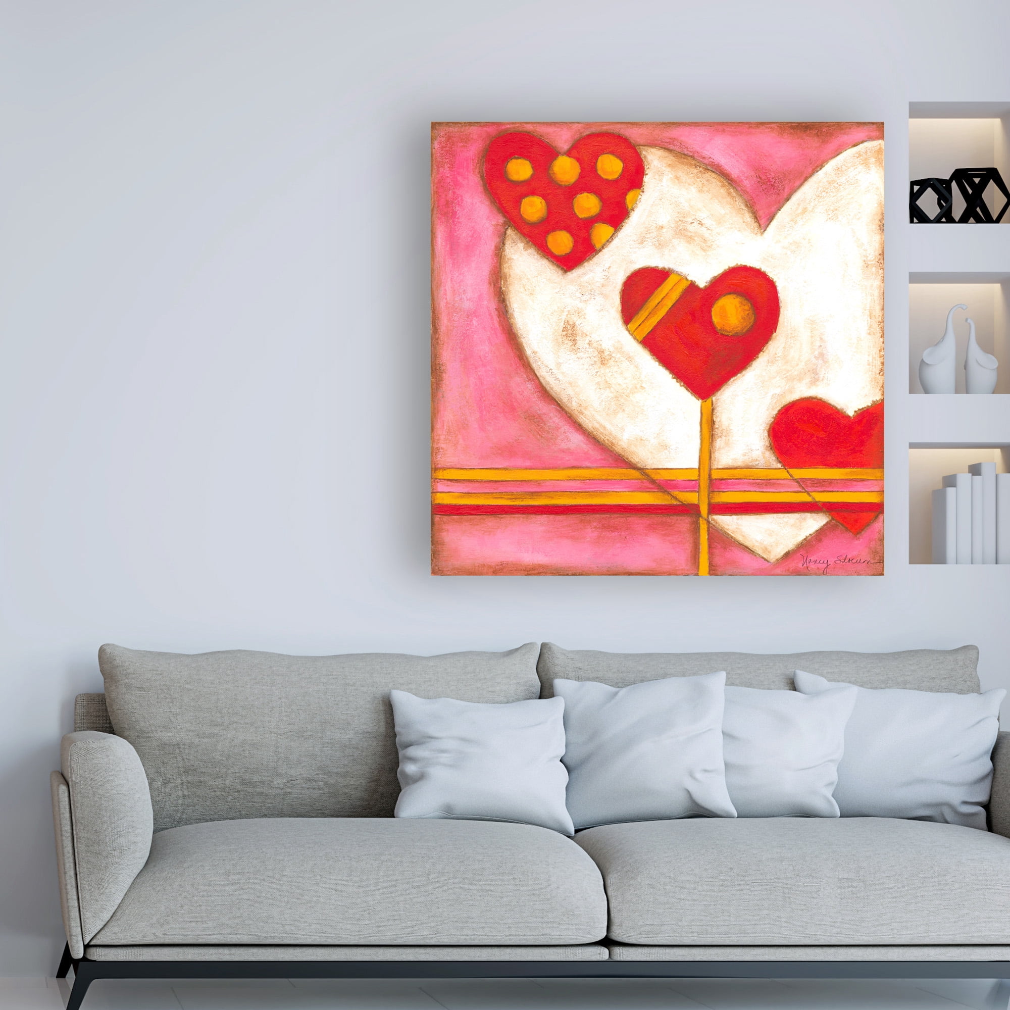 Trademark Fine Art 'Pop Hearts IV Childrens Art' Canvas Art by Nancy Slocum