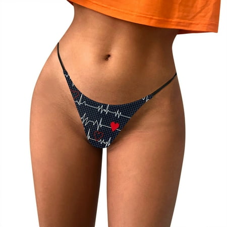 

Underwear For Women Plus Size Thong Fashion Printed Panties 6 Pack