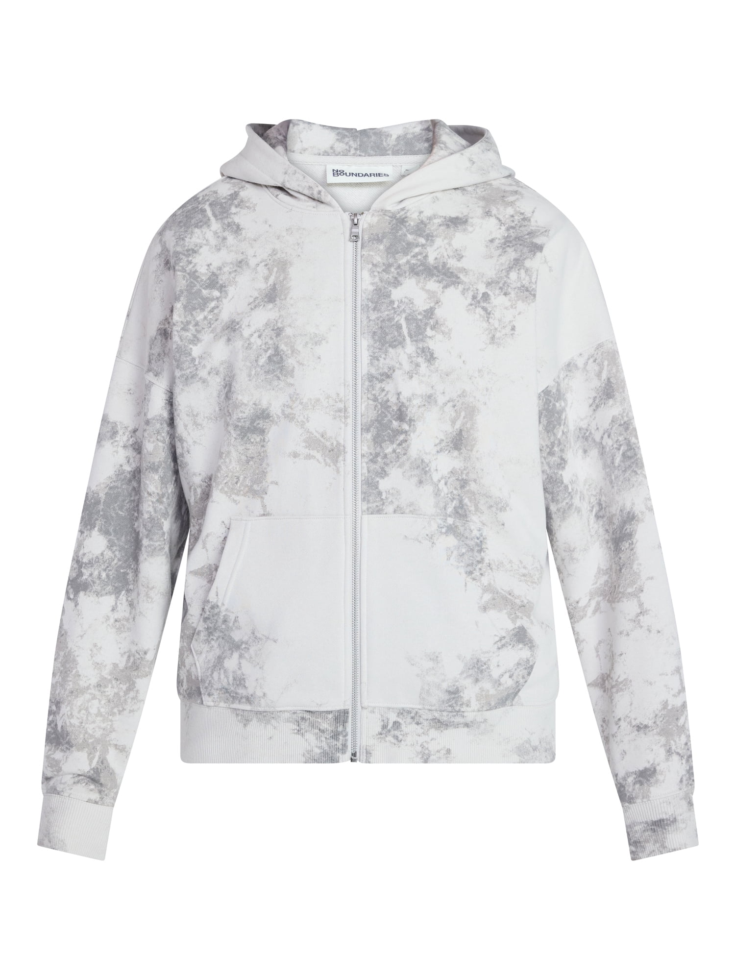 No Boundaries Zip Hoodie with Long Sleeves, Men's XS-4XLT