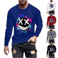 thumbnail image 5 of WREESH Halloween Long Sleeve Tops Fashionable Men's Printed Top with Long Sleeved Round Neck and Smiling Face Printed Top/Shirt White, 5 of 5
