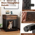 thumbnail image 2 of Dog Crate Furniture for Small Dogs，Wooden Puppy Kennel with Charging Station & Drawer, Rustic Brown, 2 of 8
