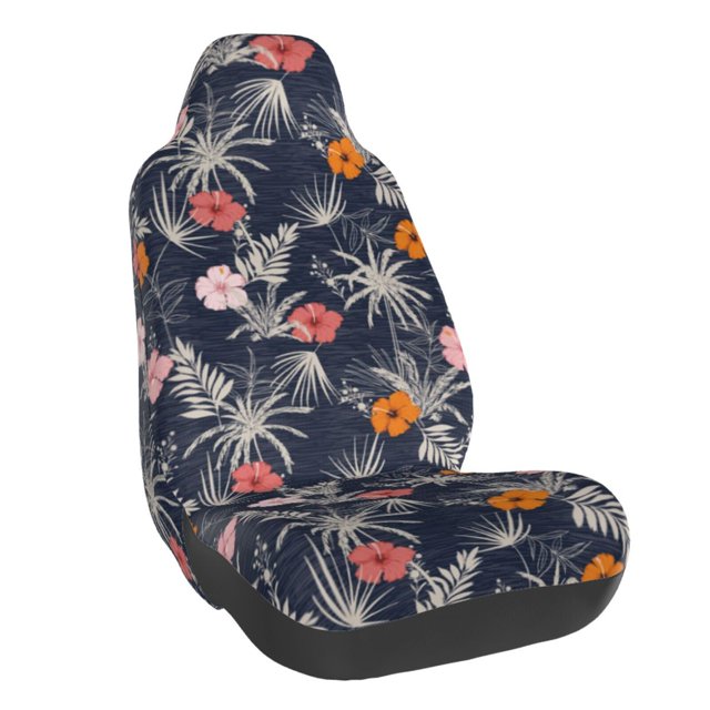 Wukai Hawaiian Style Full Set Car Seat Covers with Soft Padding Universal Auto Front Seats Protector and Cushion Mat