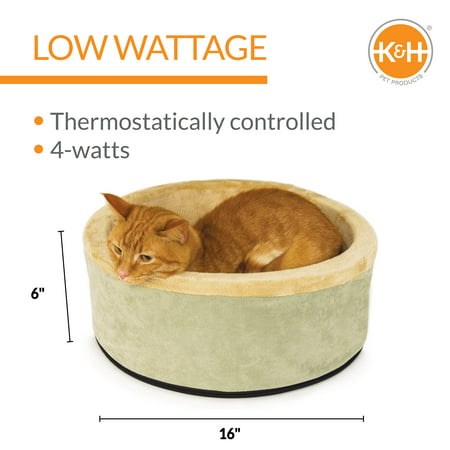 K&H Pet Products Thermo-Kitty Bed Small Sage 16u0022 4W