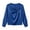 Blue, variant on Women V-Neck Twist Knot Satin Blouse, Long Sleeve Silky Dressy Top with Button Cuffs, Elegant Work Casual Satin Shirt Solid Colors (Green,XXXL)