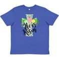 thumbnail image 3 of Inktastic He Is Risen Floral Print Cross with Beautiful Flowers Youth T-Shirt, 3 of 5