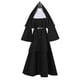 thumbnail image 1 of Halloween Nun Cosplay Costume 4-Pieces Set Nun Costume + Cape + Belt + Necklace Cosplay Costume-XXX, 1 of 3