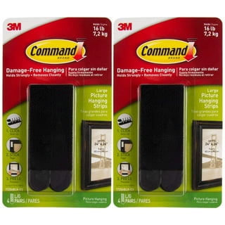 Command Large Picture Hanging Strips, White, Damage Free Hanging, 6 Pairs