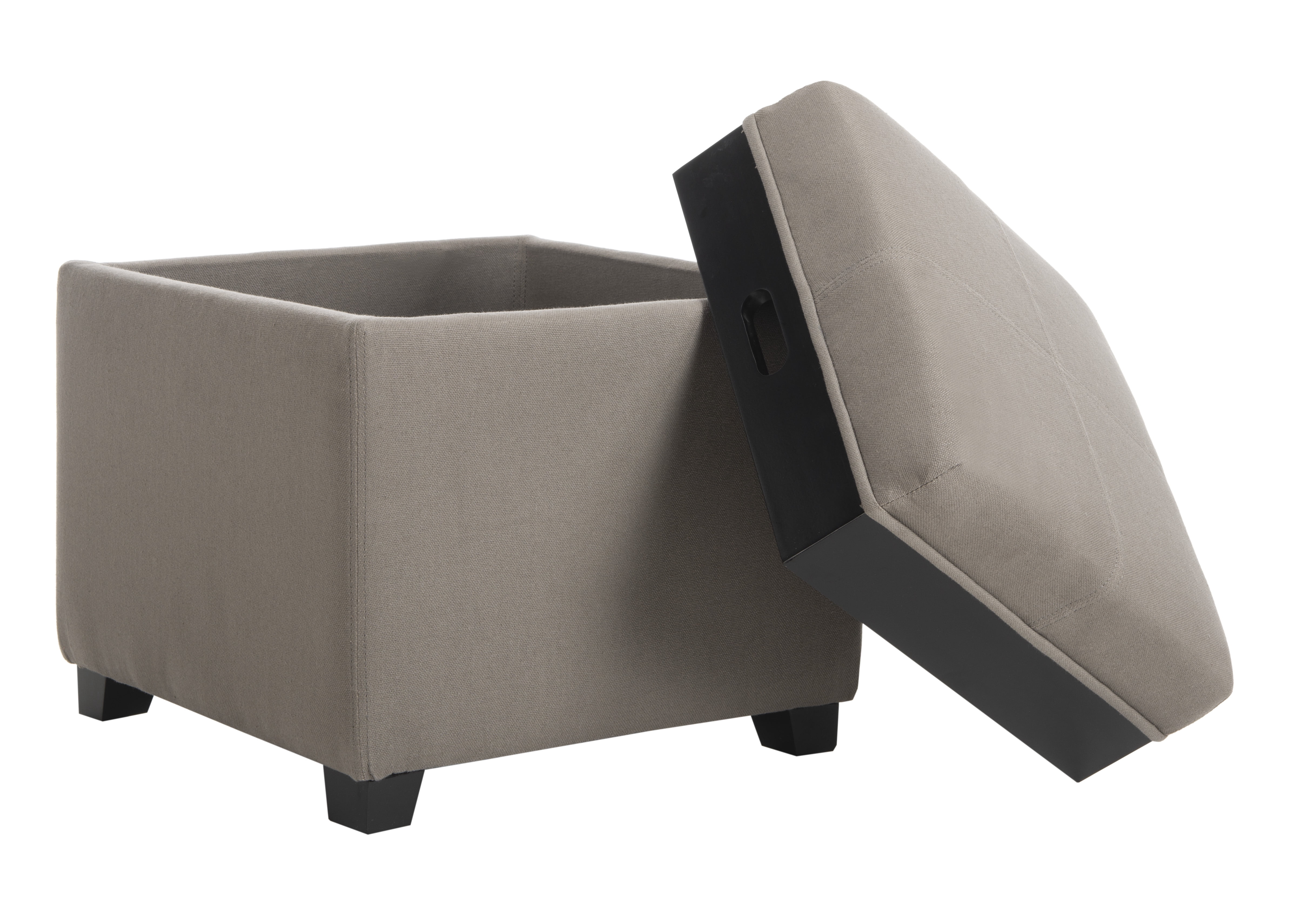 SAFAVIEH Harrison Rustic Glam Single Tray Storage Ottoman, Sea Mist