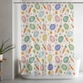 thumbnail image 5 of Easter Small Stall Shower Curtain, Waterproof Shower Curtains for Bathroom, Striped Colorful Eggs Spring Vintage Botanical Washable Fabric Bath Curtain for Bathtub Decoration with Hooks 36x72 Inches, 5 of 9