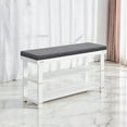 thumbnail image 6 of 3-Layer Bamboo Shoe Bench, Sturdy Shoe Organizer with Bench Seat, White & Gray, 11.4 x 35.4 x 19.3, 6 of 6