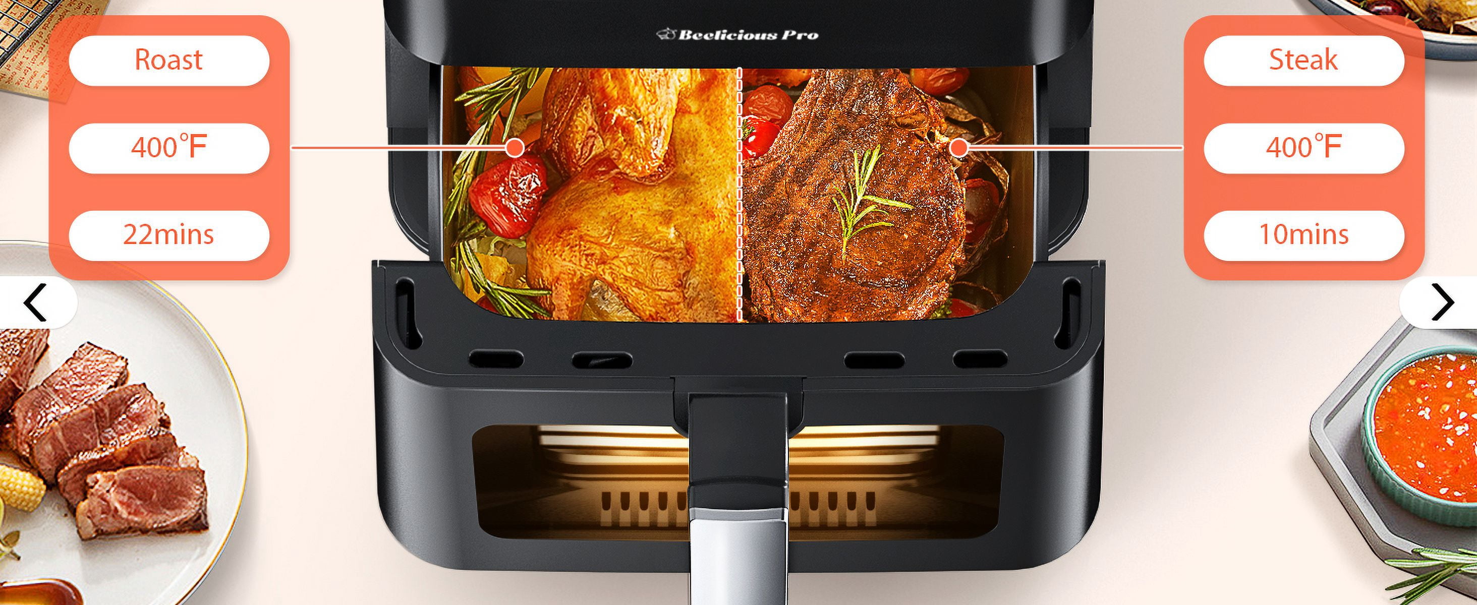 Aeitto 5.8QT Large Air Fryer, 12-in-1 Digital Airfryer with Clear Window, 40+ Recipes, Flavor-Lock Tech, Shake Reminder, Compact, Quiet, Dishwasher Safe, Nonstick, Fit for Family of 2-5, Black