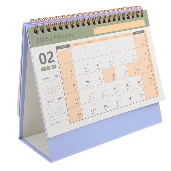 LULULION Lavender Paper Desktop Calendar for Home Use Minimalist Design
