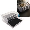 thumbnail image 2 of Clear Acrylic 3 Drawer, 3 Drawer Makeup Organizer Convenient Practical Removable Black Pads Transparent Dustproof Keeping Neat  For Home, 2 of 8