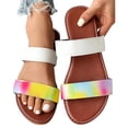 thumbnail image 3 of WEAIXIMIUNG Home Slippers Women Ladies Fashion Summer Multicolour Print Leather Open Toe Flat Beach Slippers, 3 of 9