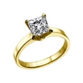 thumbnail image 2 of 1 Carat (DEW) Forever One Moissanite Engagement Ring Solitaire in 14K Yellow Gold, 5.5MM D-F VS, 2 of 3