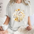 thumbnail image 2 of Enjoytime Tshirts For Women Vintage Colorful Wildflower Printed Botanical Shirt Tops Drop Shoulder Loose Soft Woman Causal Tops Summer Outfits 2025, 2 of 7